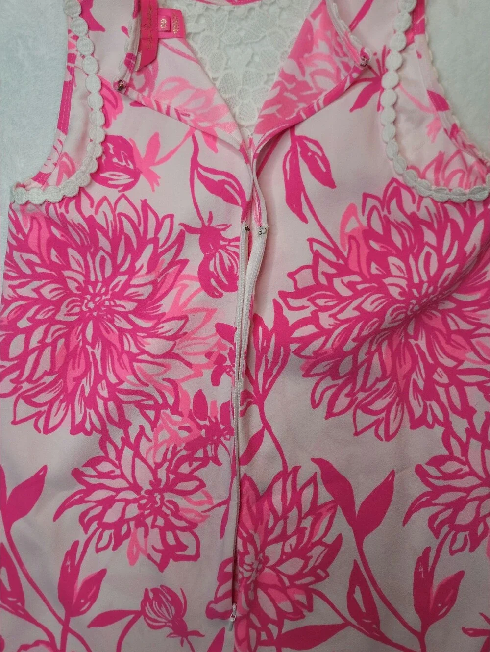 Lilly Pulitzer Nala Soft Shift Sleeveless Dress Sz 00 Resort White Caliente Pink